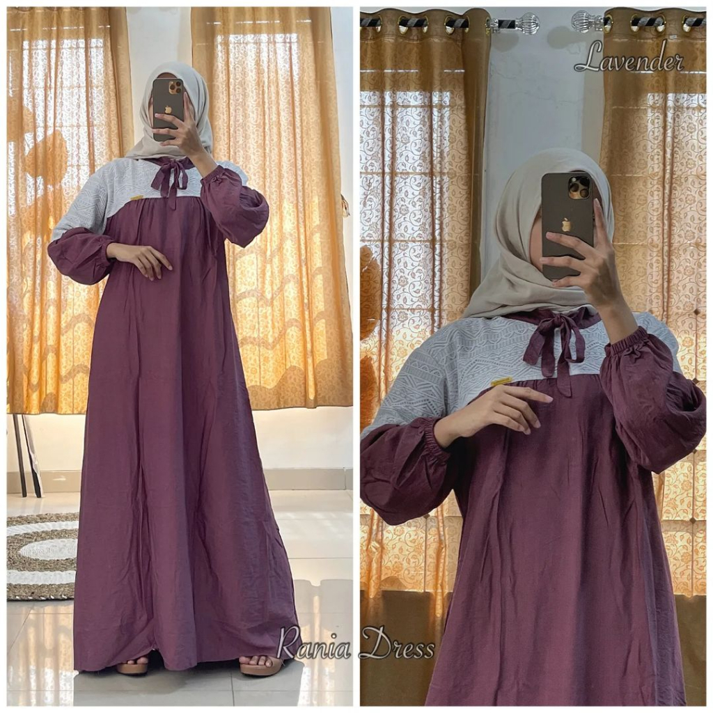 GAMIS WANITA RANIA DRESS NJ BAHAN POLO LINEN MIX BRUKAT MALIKA LD 100 - 120 CM PB 138 CM GAMIS WANITA TERBARU 2023 KEKINIAN // DRESS LINEN JUMBO // MAXY DRESS WANITA KEKINIAN // PAKAIAN MUSLIM WANITA