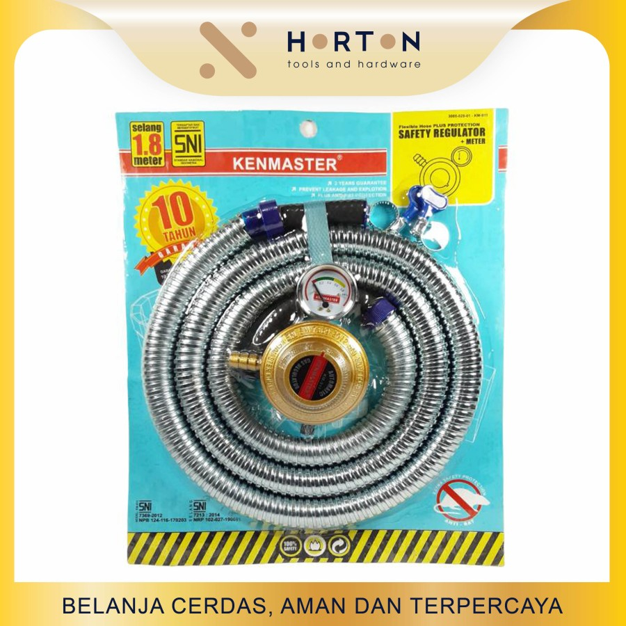 Kenmaster Selang Gas Nekel LPG Kepala Meter Set Regulator Kompor