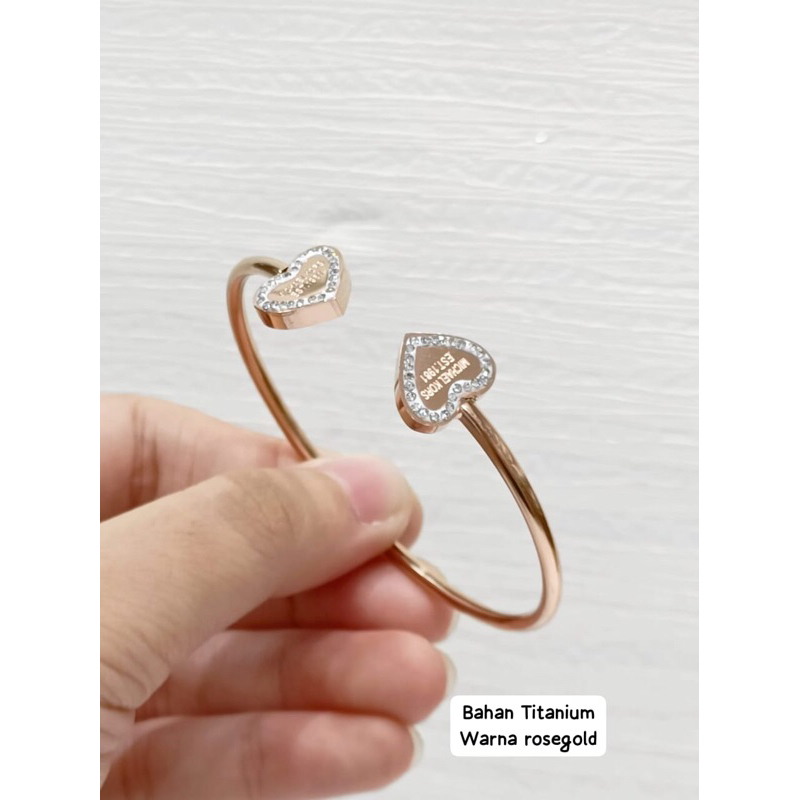 GELANG BANGLE MK LOVE TITANIUM ASLI / GELANG LENTUR MK