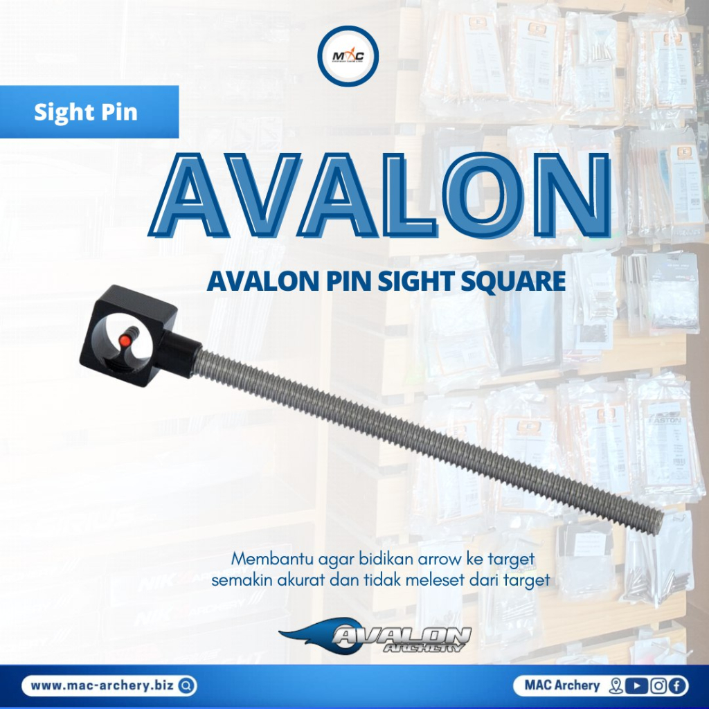 pin sight fisir busur panahan avalon PIN SIGHT SQUARE with fiber optic