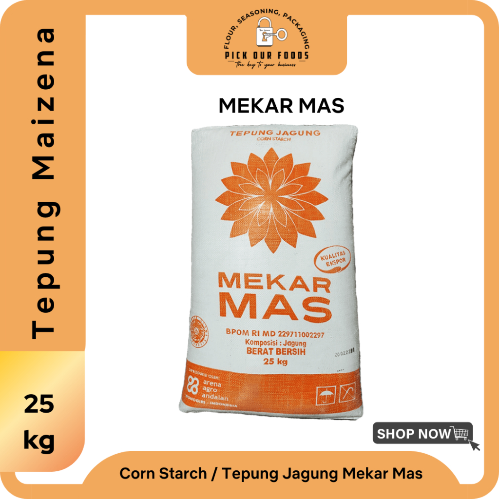 Tepung Maizena 25 kg / Corn Starch mekar mas / Tepung Maizena 1 karung / Tepung Miazena mekar mas / Tepung Jagung