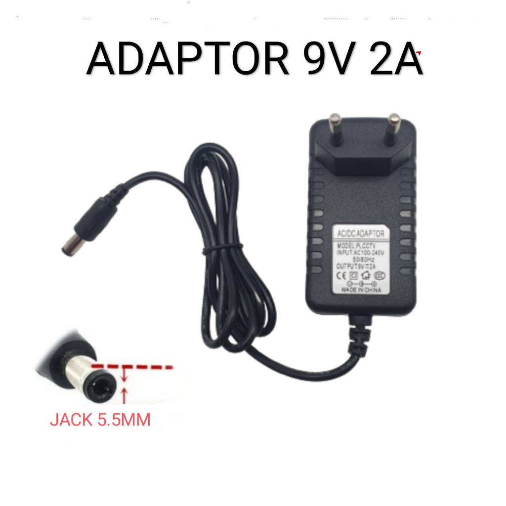 ORIGINAL Adapter Adaptor 9v 2a Jack 3.5mm/5.5mm Power Supply Adapter Multifungsi Original