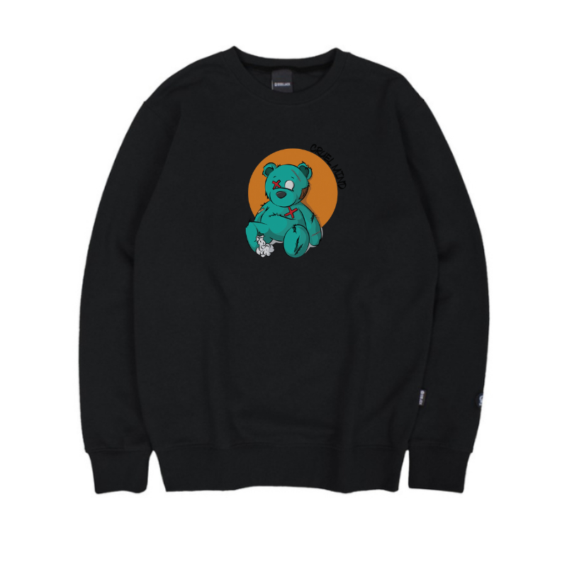 SWEATER CREWNECK BEAR HITAM PRIA WANITA PREMIUM TERBARU