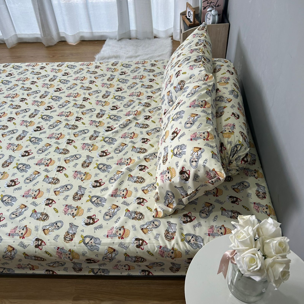 Sprei Homemade Bahan Micro Disperse Premium Motif anak Cat Kucing Tidur Nyenyak 100 120 160 180