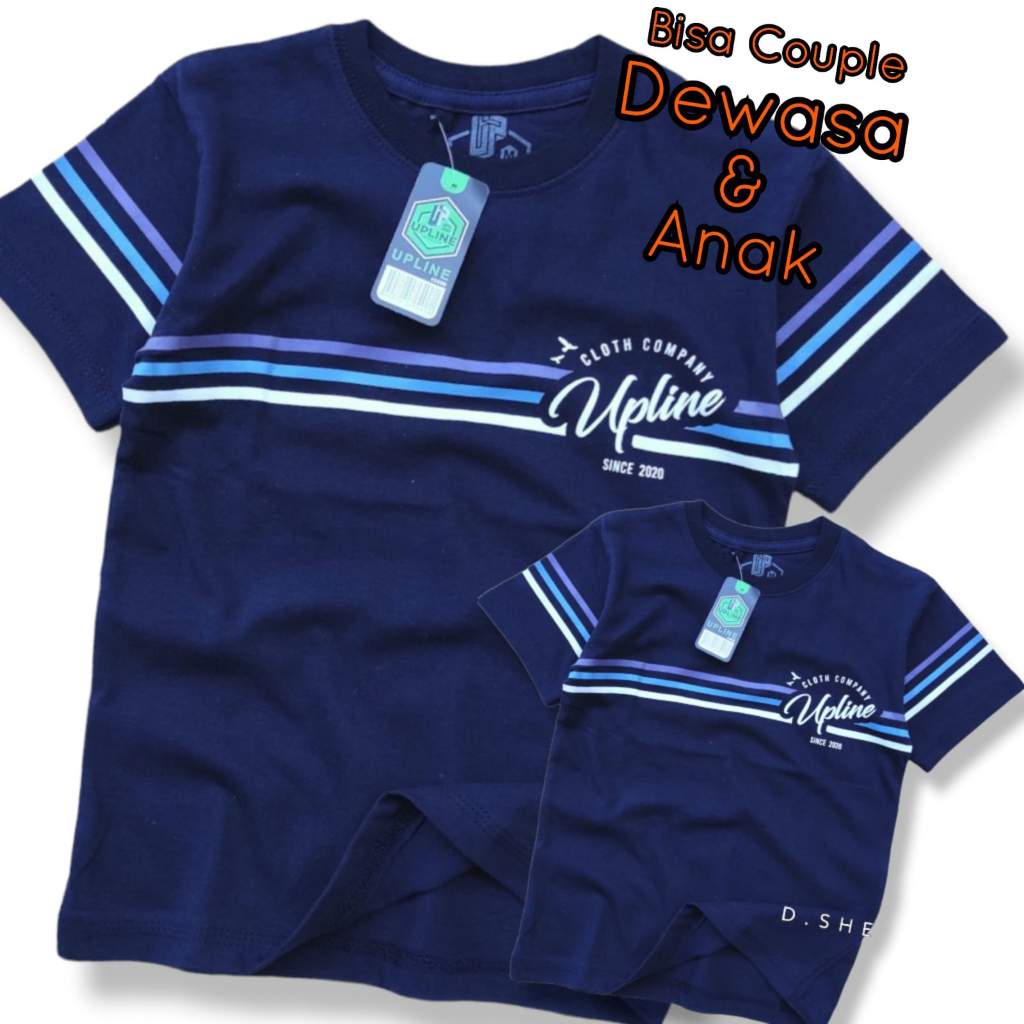 KAOS COUPLE DEWASA &amp; ANAK UPLINE NAVY GRS-05 / D.SHELTER