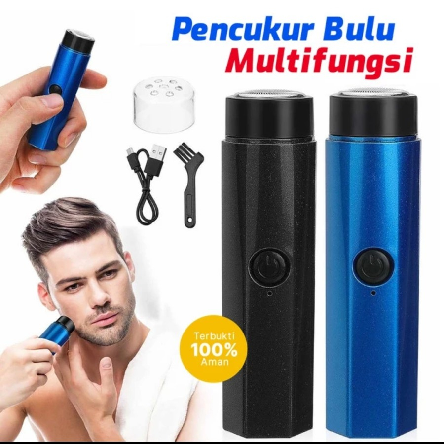 Alat Cukur Jenggot Elektrik Mini Portable Travel Hair Trimmer Kumis On