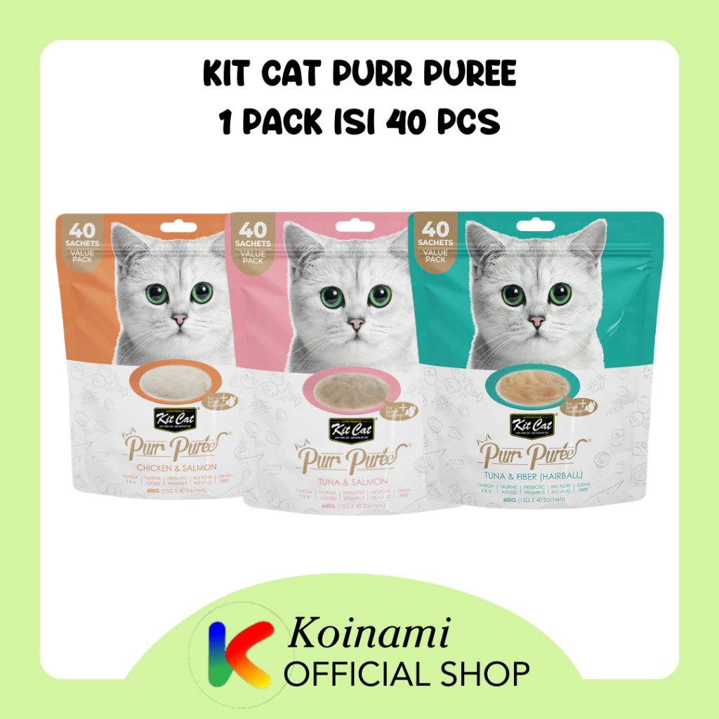 Kit Cat Purr Puree 1 Pack isi 40pcs - Snack Kucing - Snack Creamy Kucing - Cemilan Kucing - Cemilan Creamy Kucing