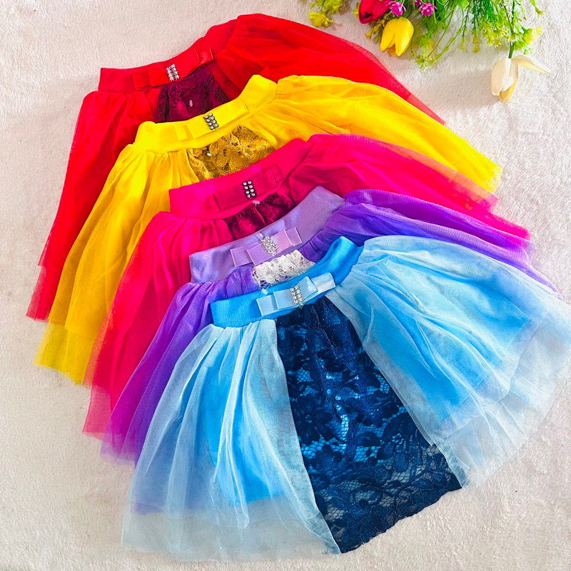 Rok tutu brokat tile rok pendek anak 2 3 tahunan