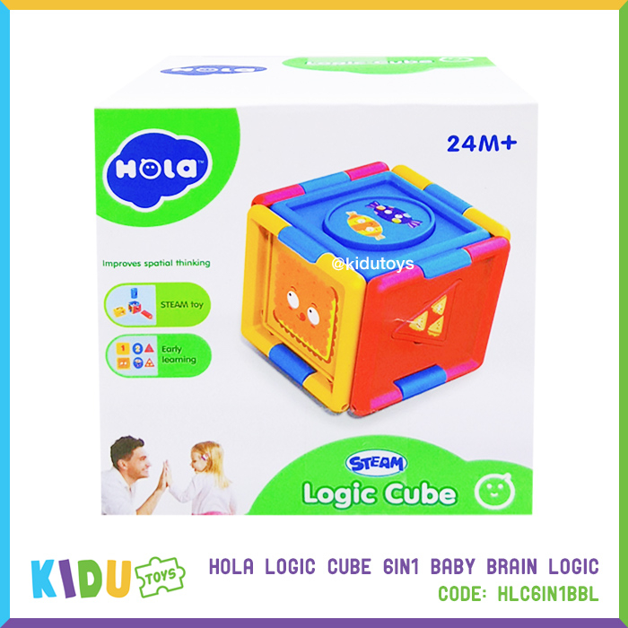 Mainan Edukasi Anak Mengenal Bentuk Hola Logic Cube 6in1 Baby Brain Logic Kidu Baby