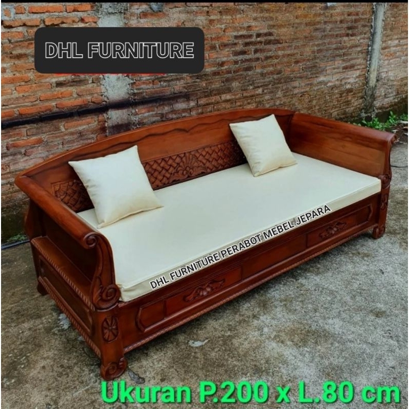 Kursi Bale Bale Bagong Kayu Jati Plus Matras