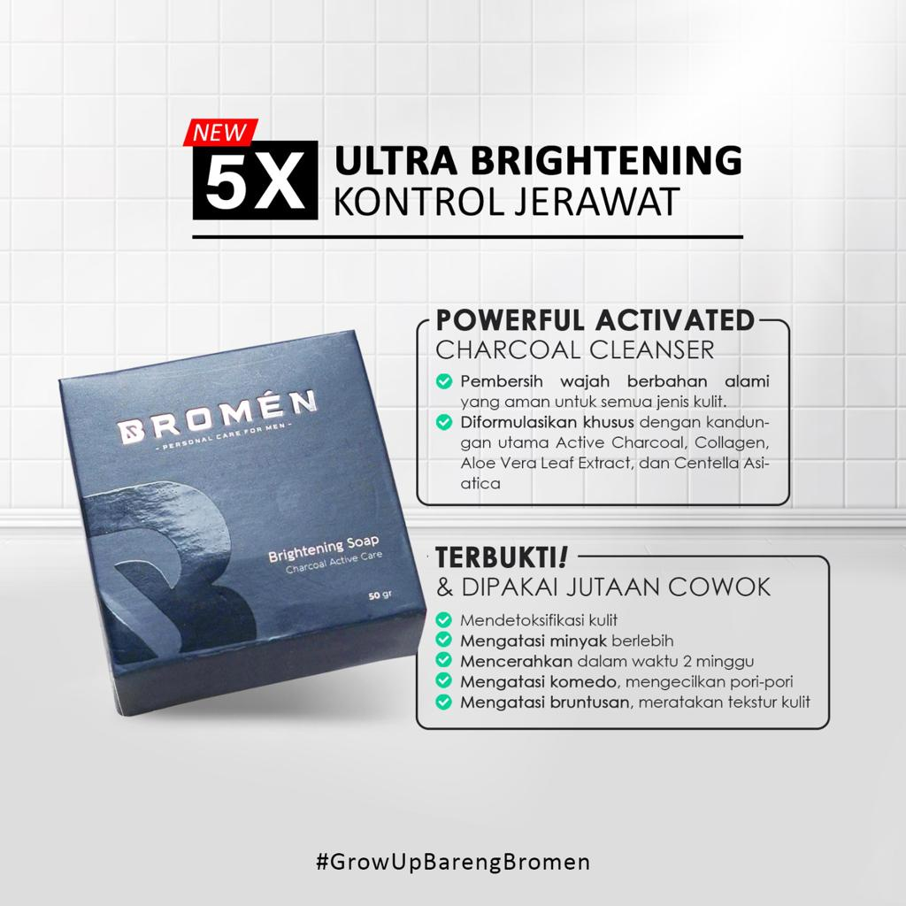BROMEN Brightening Soap Sabun Cuci Muka Pemutih Pria Facial Wash Men Skincare Bromen Sabun Cowo