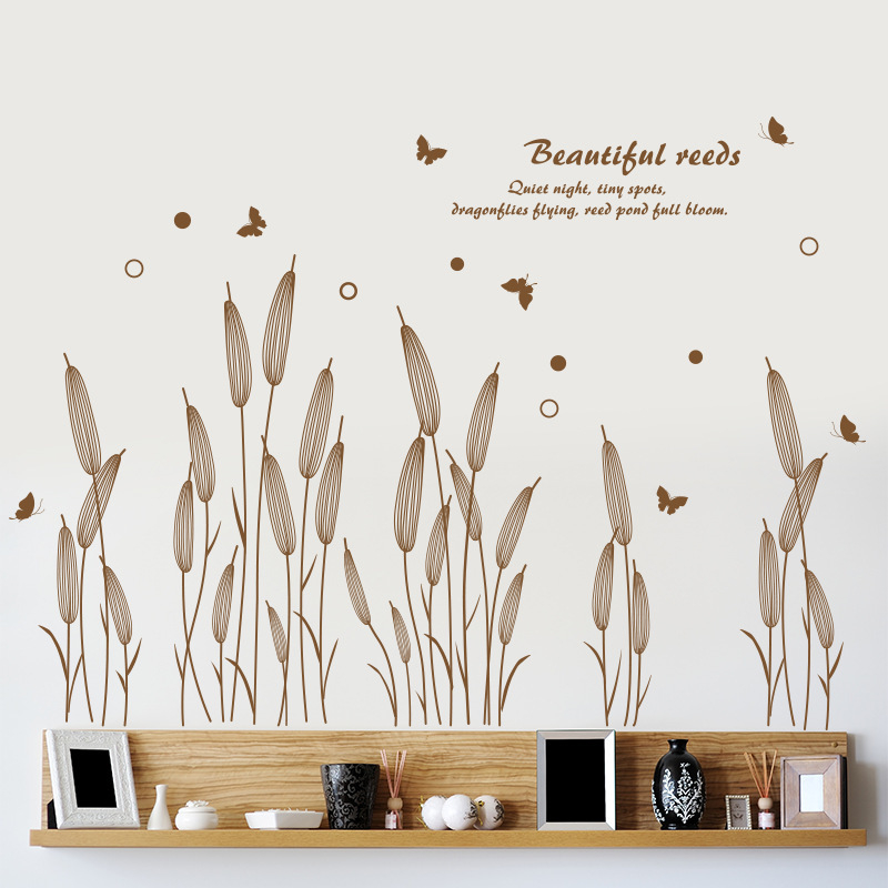 WALL STIKER WALL STICKER STIKER SETIKER HIASAN DINDING MOTIF DAUN RUMPUT PAGAR POHON ALANG ALANG DEKORASI RUMAH RUANG TAMU KELUARGA WALLSTIKER TEMBOK KERAMIK KRAMIK LEMARI DAPUR TEMPELAN PINTU JENDELA KACA DEKOR MINIMALIS  KEKINIAN KADO UNIK @banyak