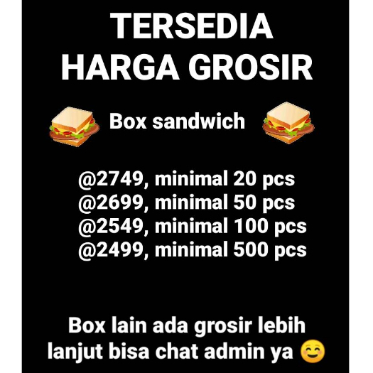 [ ISI 5 PCS ] Box sandwich Kotak roti Sandwich Idul fitri / Kotak roti Kraft Paper box kue / pengajian / Lebaran acara islami