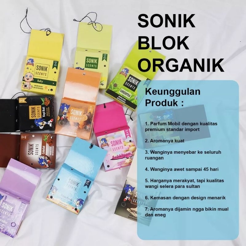 Parfum Mobil Sonik Scents Block Organik -Pengharum Blok Organik