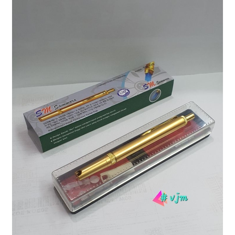 PROMO..Lancing Gold Stainless/Lancing sammora korea 228/Pen Bekam Dus Biru/Bonus jarum 21g 100pc