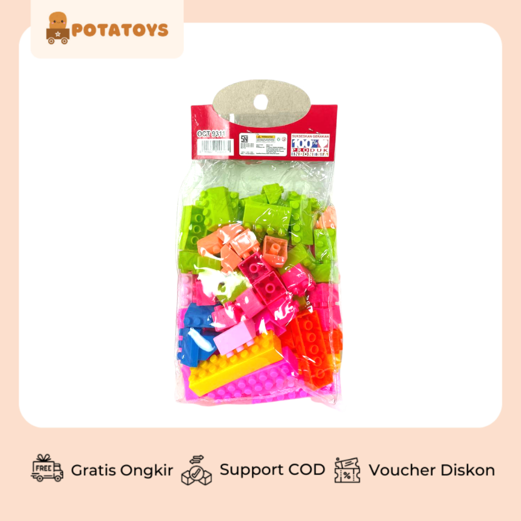 [ Potatoys ] Mainan Smart Block / Mainan Kretivitas Anak DIY Building Blocks Isi 45pcs