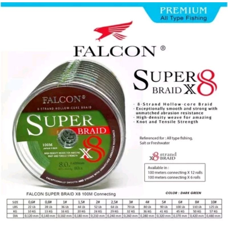 Senar PE FALCON SUPER BRAID X8 - 100M