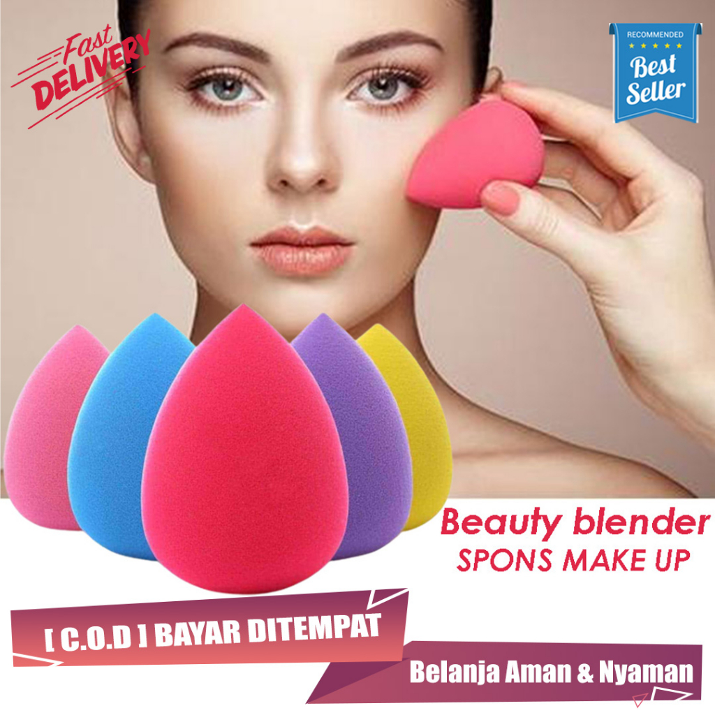 Beauty Blender Tear Drop Egg Spons Make Up Colorfull Sponge Telur Alat Kosmetik