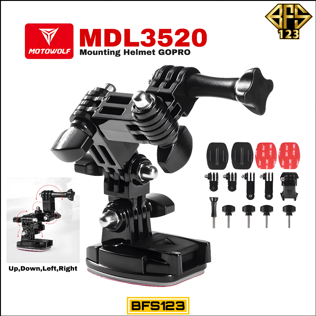 MOTOWOLF Mounting GoPro Mounting Helm Action Camera 360 MDL3520