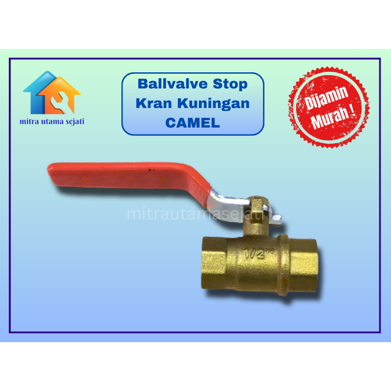 Stop Kran Kuningan 1/2 Inch / Ballvalve KUNINGAN