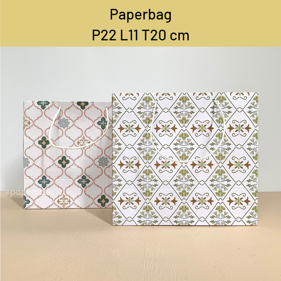 

Paperbag Tas Kertas Kraft Warna Motif Goodie Bag 22 x 11 x 20 cm