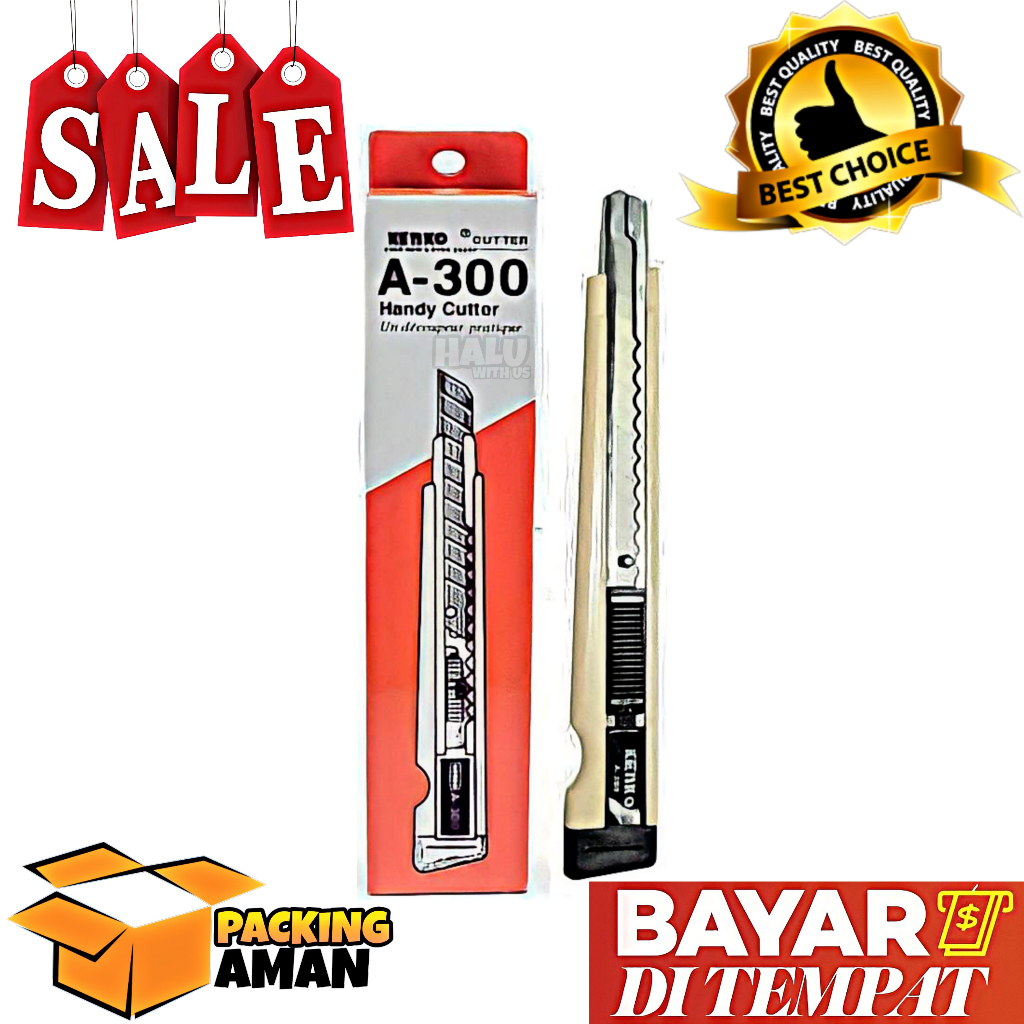 

(BISA COD) PROMO 1 Pcs Cutter Kenko Kecil A-300 (9 Mm Blade) / Pisau / Kater / Cuter / Cater / Karter Tajam