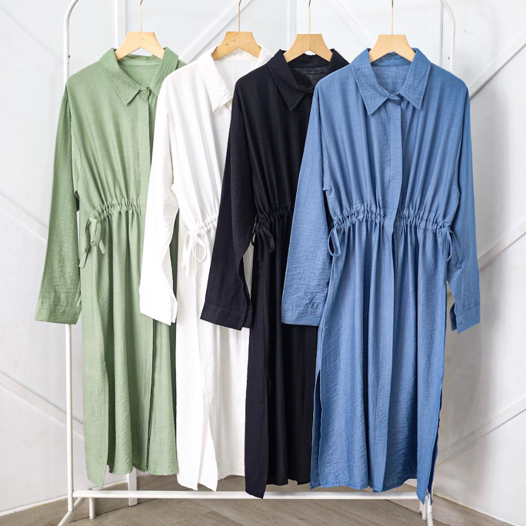 SERINA MIDI DRESS / FLOTTILICOUS / TUNIK POLO LINEN OVERSIZE