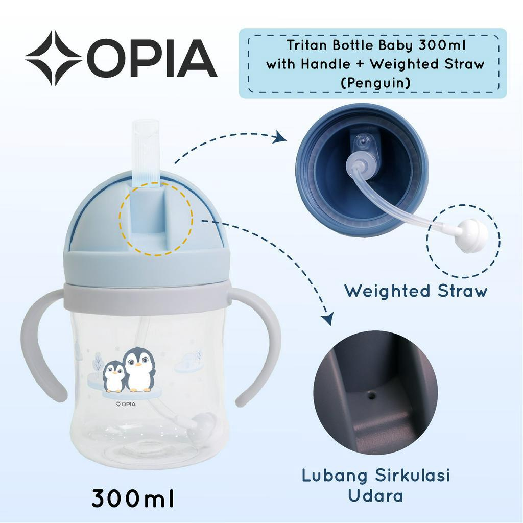 OPIA TRITAN BABY WEIGHTED STRAW BOTTLE WITH HANDLE 300ML