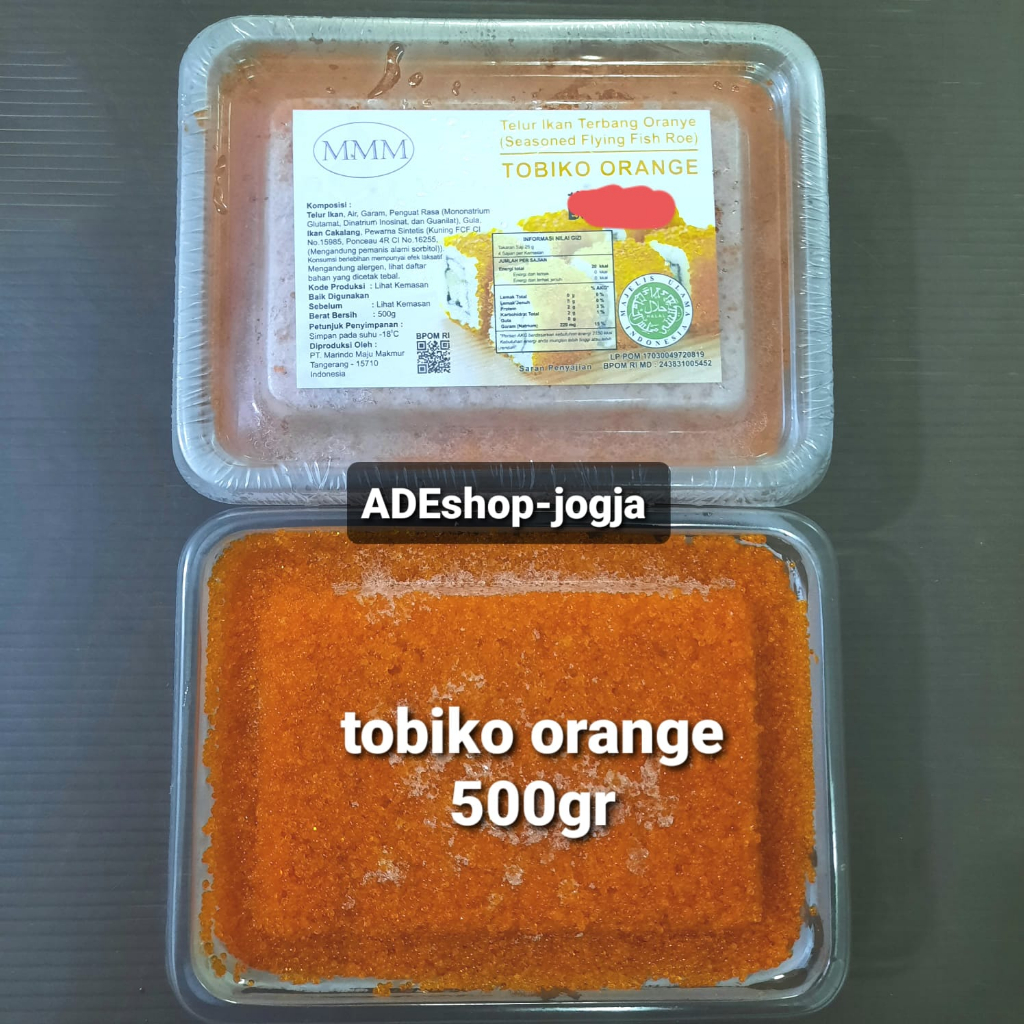 

tobiko orange telur ikan terbang 500 gram Flying Fish Roe sushi