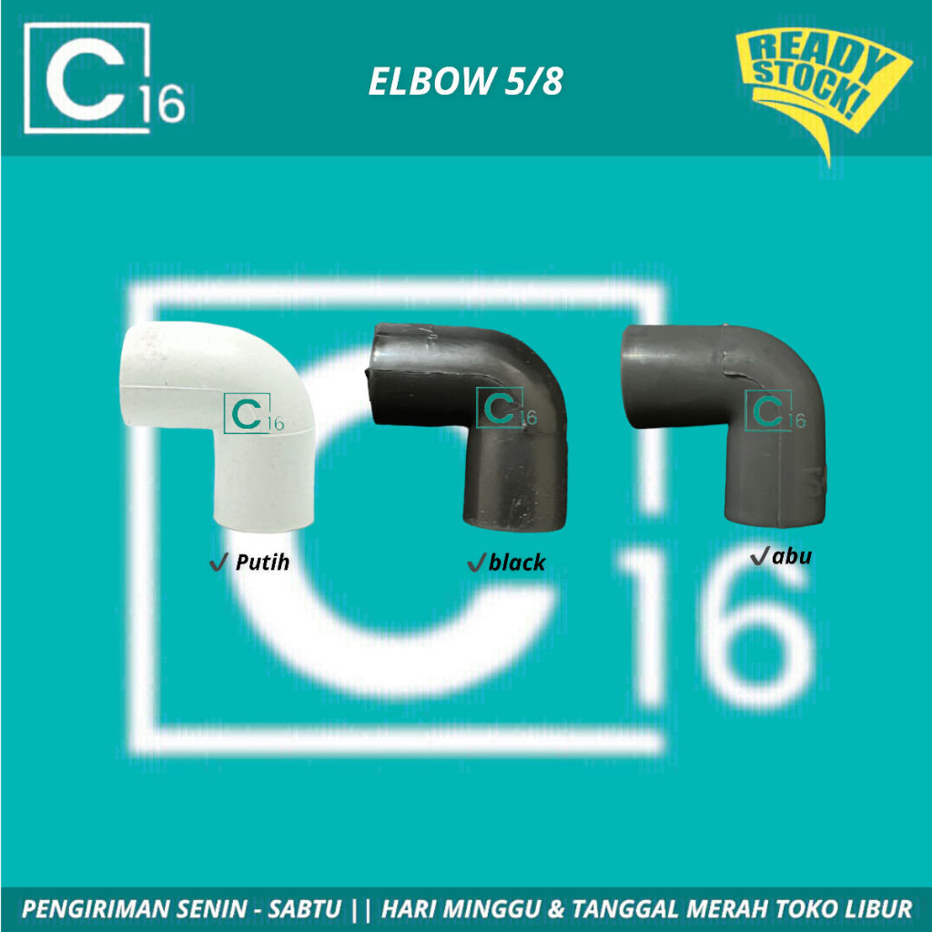 Keni Elbow Pipa Listrik Sambungan Pipa Knee Pipa 5/8 Inch PVC Putih Hitam Abu Termurah