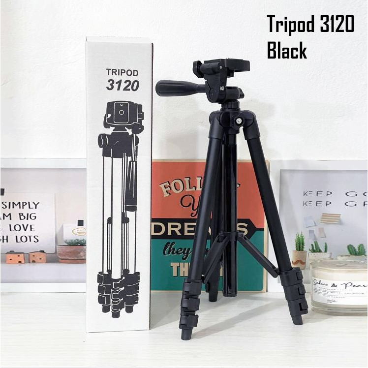Tripod 3120 Black Edition untuk Camera dan Handphone / Stand tripod 1 meter