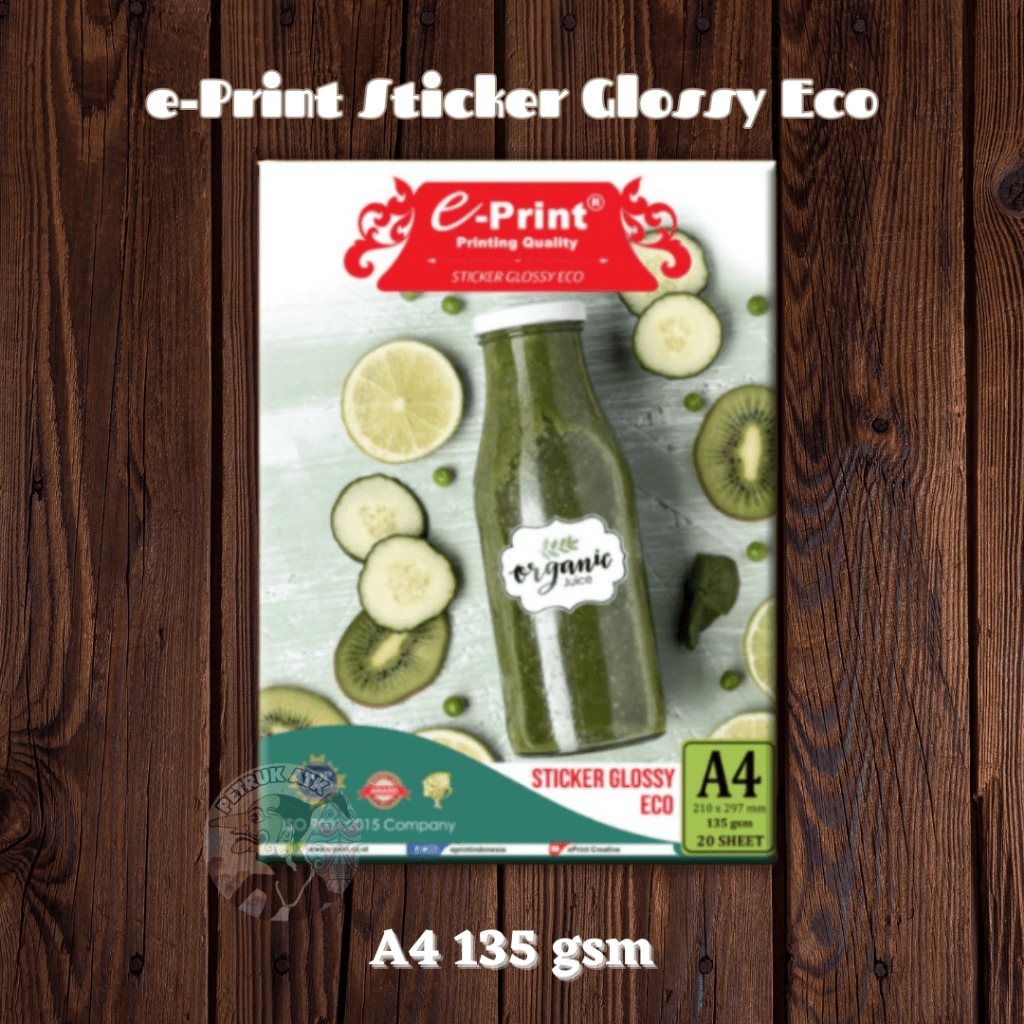 

[PAK] GLOSSY STICKER PAPER ECO EPRINT A4 135 GSM KERTAS STIKER GLOSI EKONOMIS (20 LEMBAR)