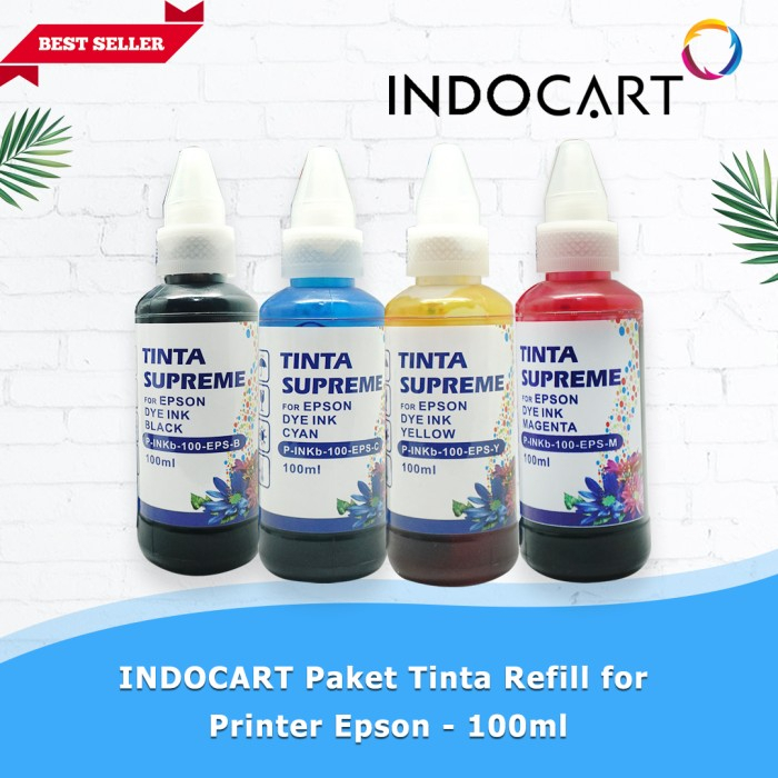 INDOCART Paket Tinta Refill utk Printer HP Brother Canon Epson-Small