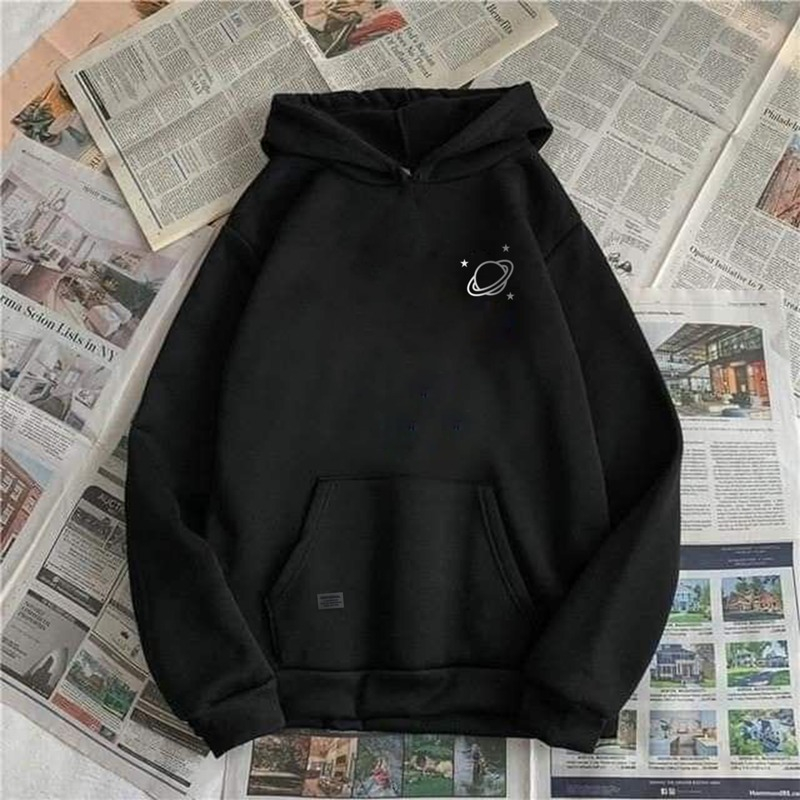 Parisdivarious Sweater Hoodie Jemper (Bordir) Kotak Mars Bahan Fleece Size S - XXL (Pria &amp; Wanita)