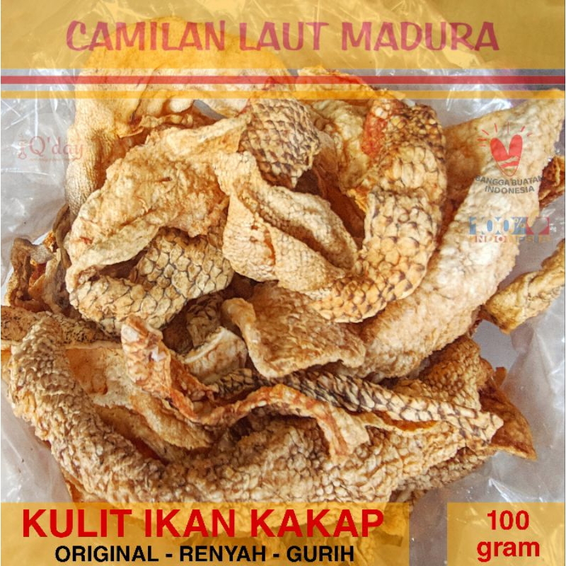 

KULIT IKAN KAKAP BEBAS GLUTEN RENYAH GURIH Tanpa Tepung Siap Makan Asli Alami Original Camilan Laut Madura 100 gram Oleh Oleh Khas Snack Qday Classic Surabaya Rambak Kerupuk Krupuk Cemilan Jajan Jajanan Murah Hemat Ekonomis