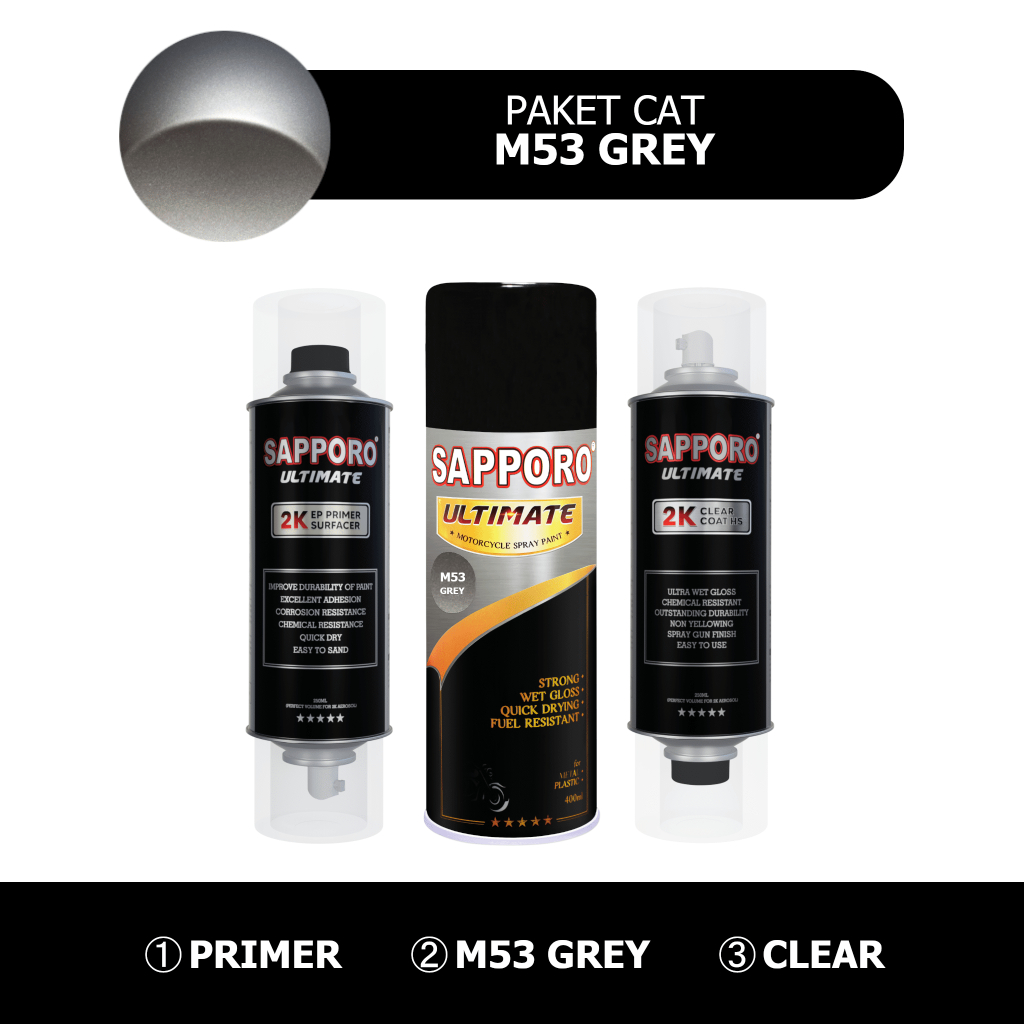 Paket Cat M53 Grey / SAPPORO ULTIMATE / Cat Semprot