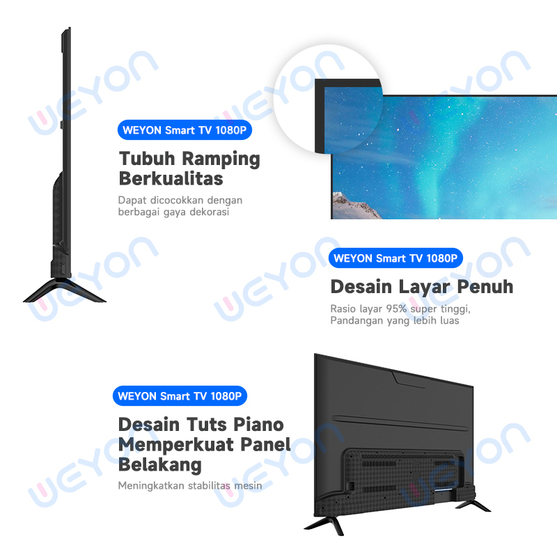 Weyon TV Android 32 Inch Smart TV LED Televisi Murah Youtube Netflix Wifi HDMI