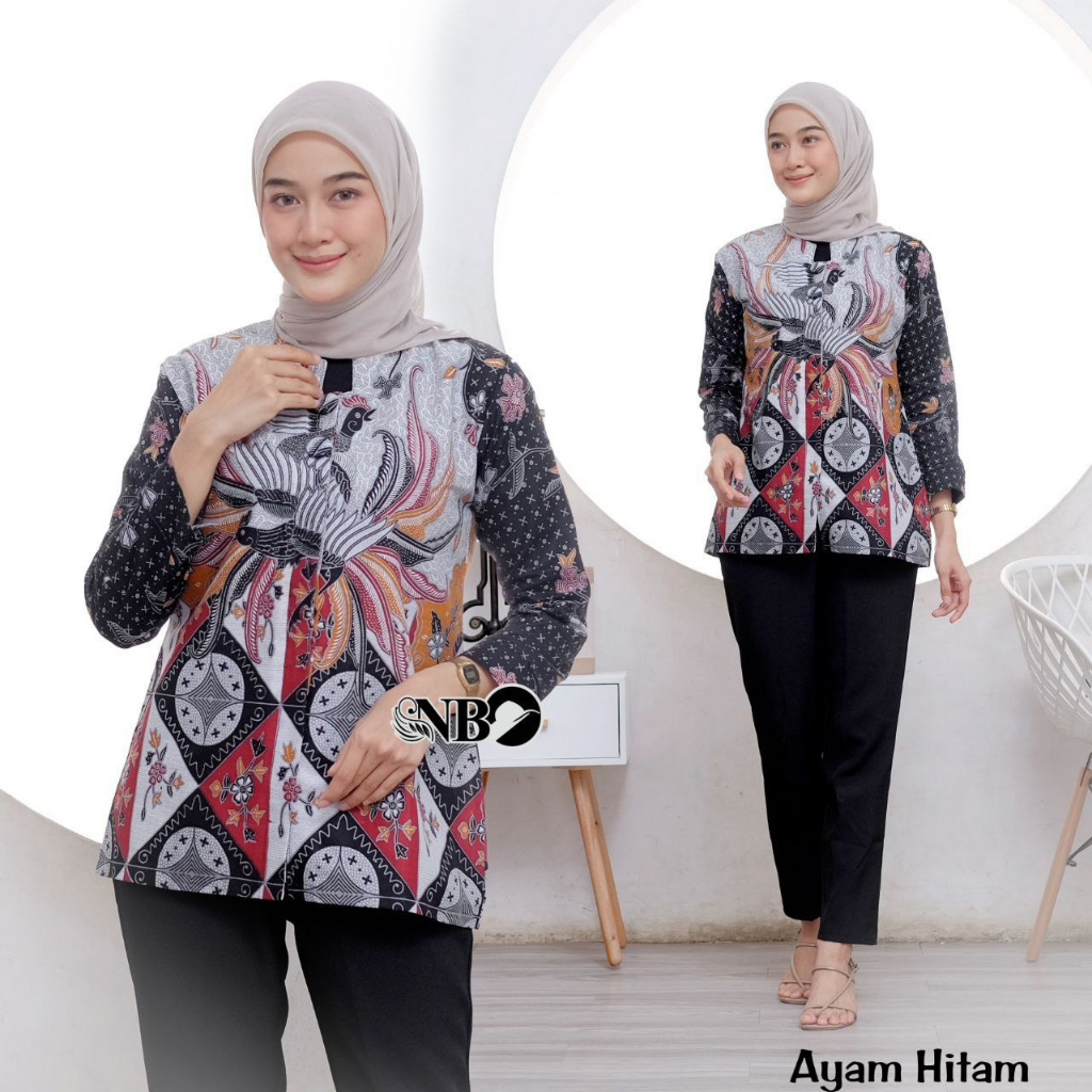 Atasan Batik Wanita Bloues Batik Wanita Batik Kerja Batik Modern[GB]