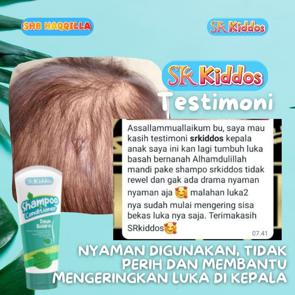 SR12 Kiddos Shampoo dan Kondisioner Daun Bidara / Shampo Bayi Tidak Pedih Dimata / Menghaluskan dan Mempercepat Pertumbuhan Rambut