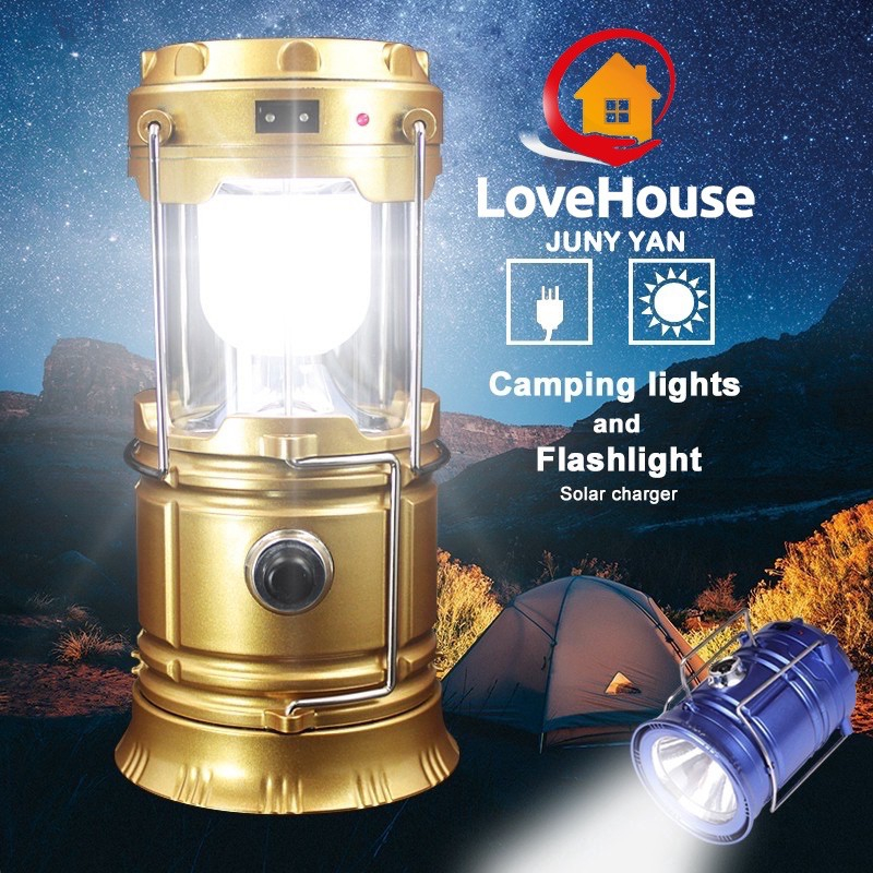 &lt; M.A &gt;  LAMPU CAMPING SENTER + LANTERN 6 LED TENAGA SURYA BISA BUAT POWER BANK / LAMPU CAMPING LENTERA SOLAR 6 LED