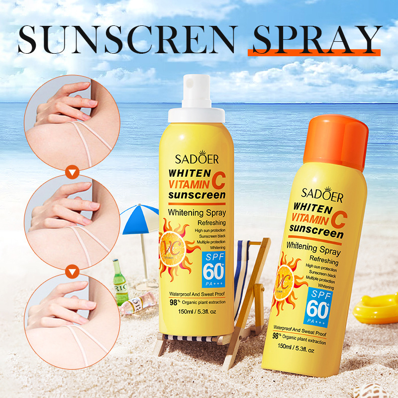 SADOER Tabir Surya Pemutih Vitamin C 2 in 1 Sunscreen Spray SPF60 PA++++