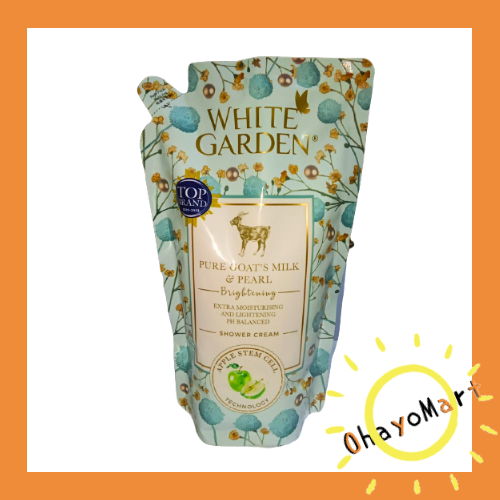 White garden Pure Goats Milk Pearl Refill /Sabun mandi Goat milk 900ml