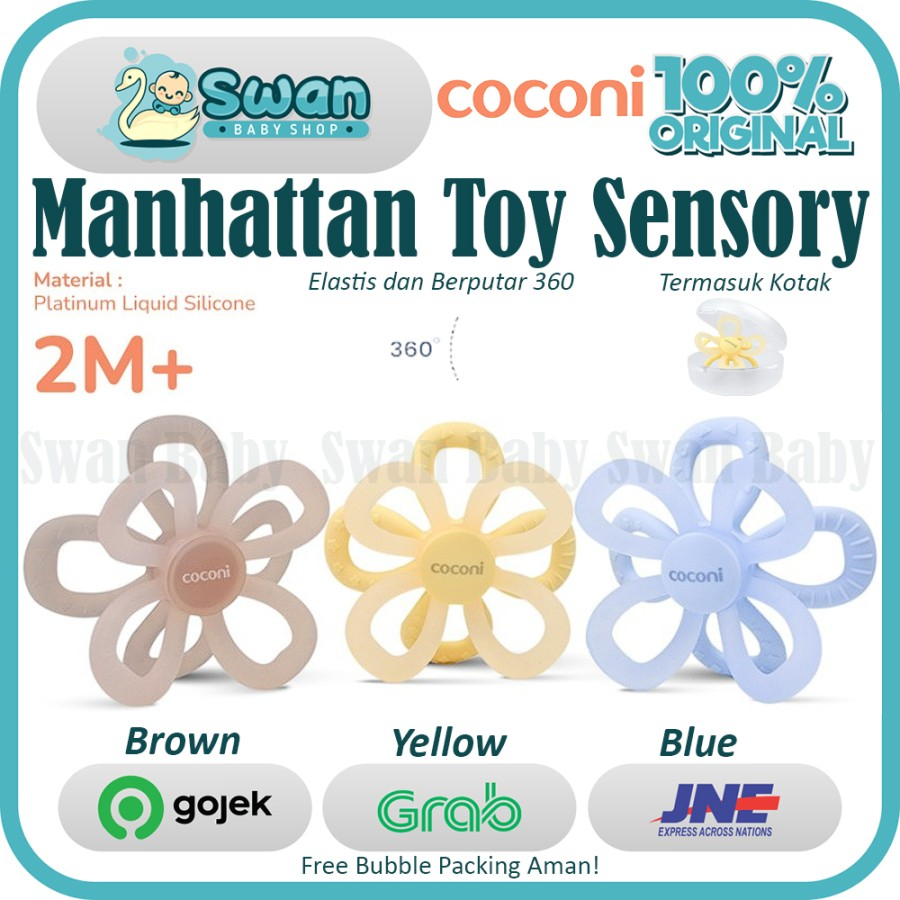 Coconi Manhattan Toy Sensory Teether / Gigitan Bayi Silicone Lembut