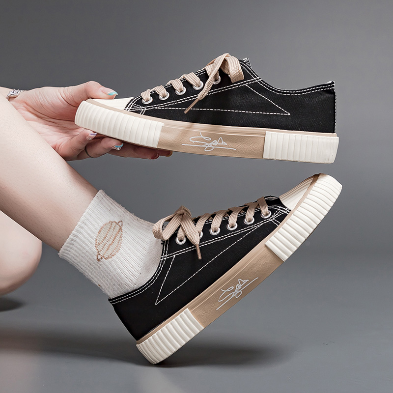 Favorite &quot;FREE BOX&quot; (Size 37 - 41) Sepatu Wanita Sneakers Bertali Kets Tali Warna Kasual Fashion Kanvas Anti Slip Import Premium Quality 9043