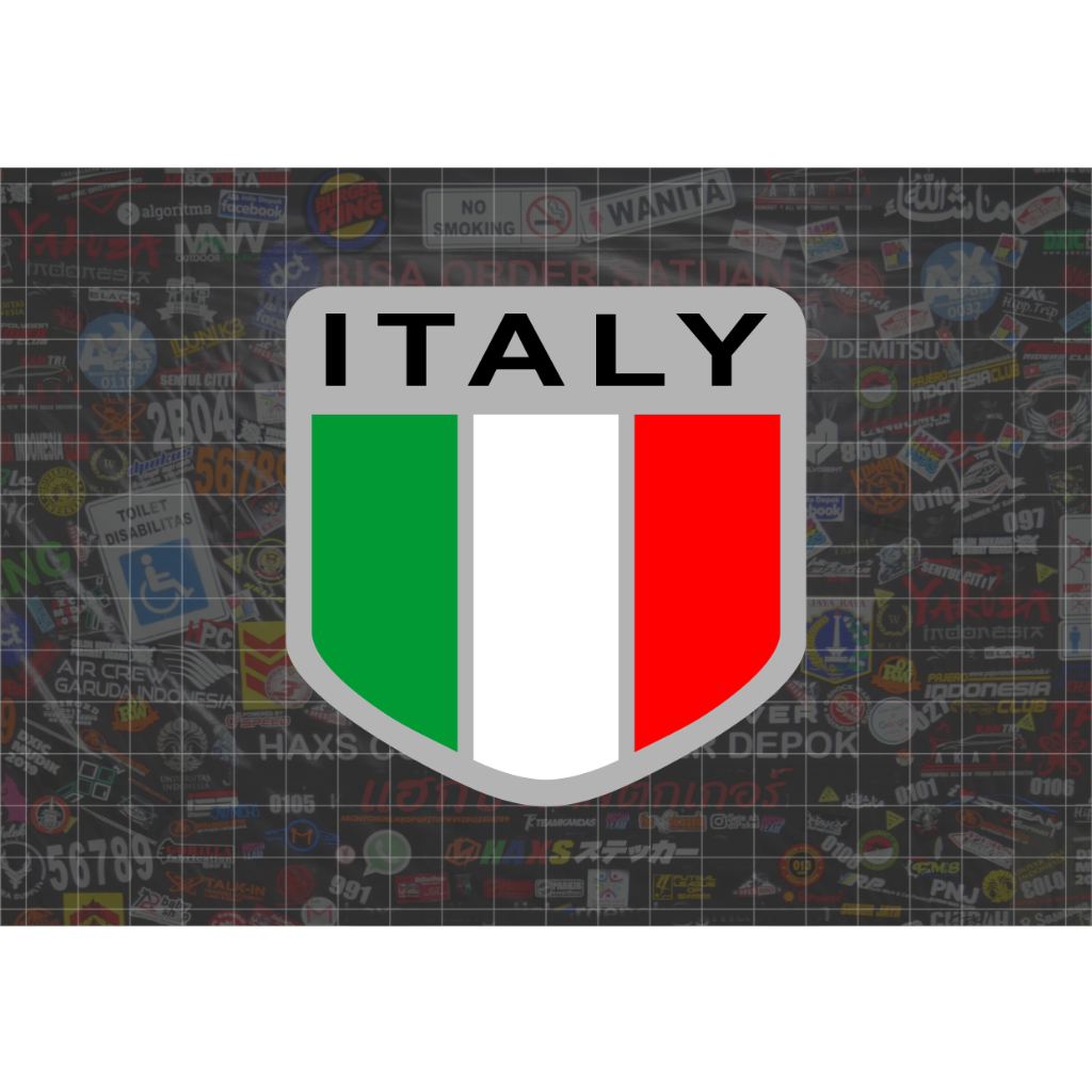 Cutting Sticker Italy Flag Emblem Ukuran 10 cm Untuk Mobil &amp; Motor