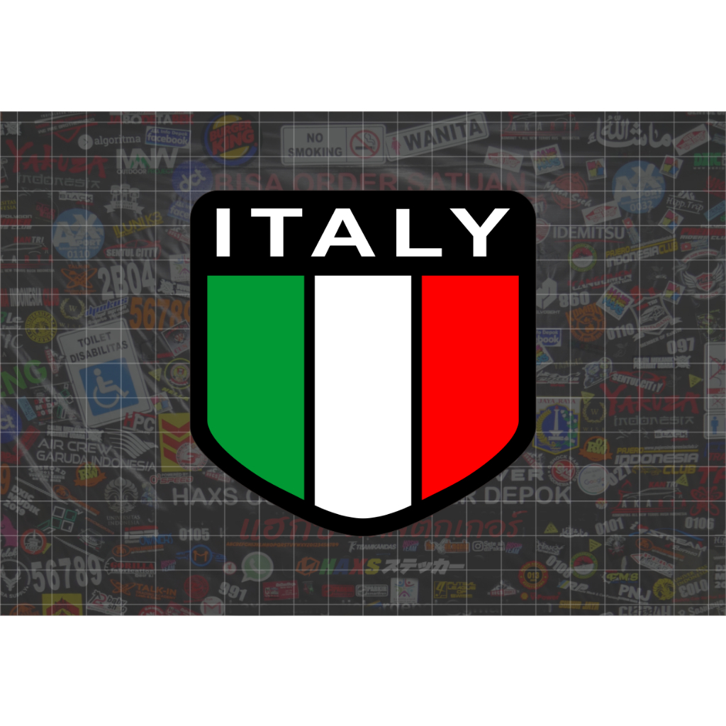 Cutting Sticker Italy Flag Emblem Ukuran 10 cm Untuk Mobil &amp; Motor