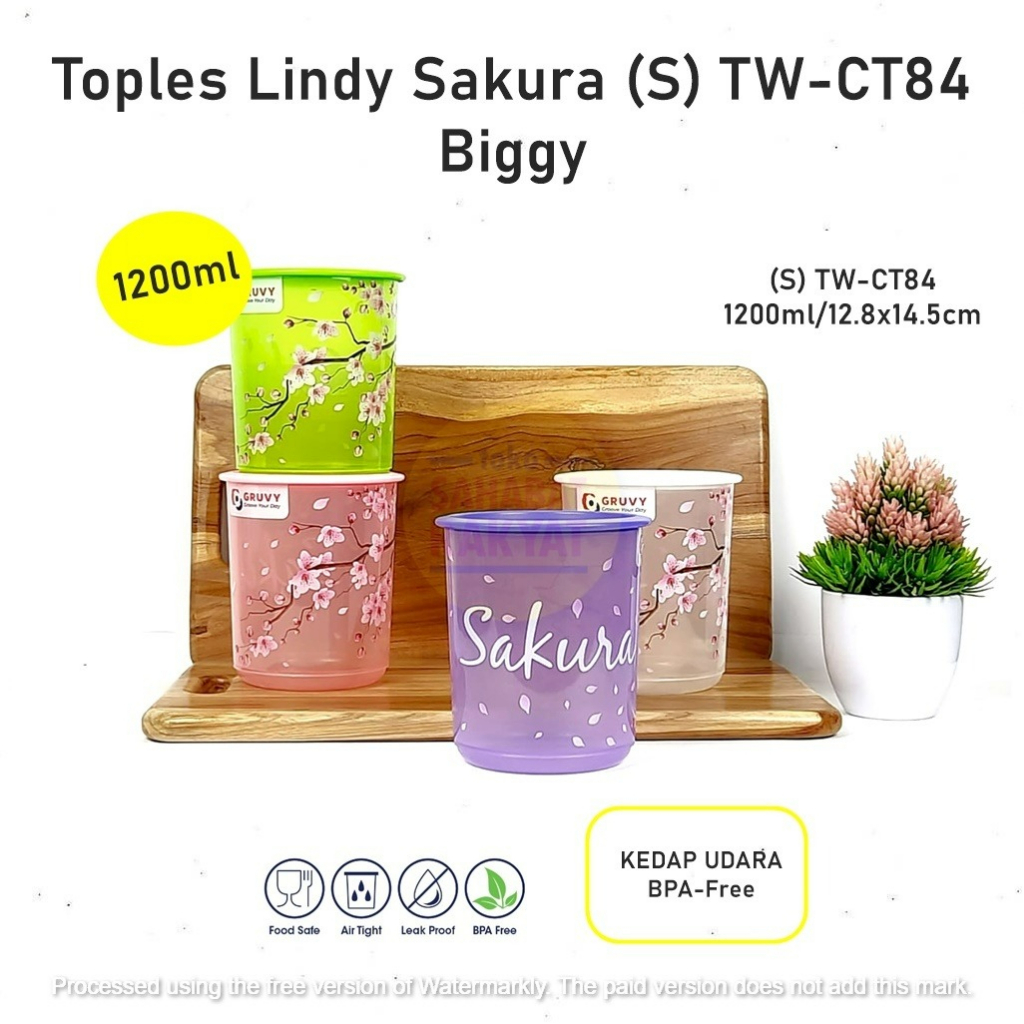 Toples Bulat/Toples Kedap Udara Lindy Sakura Biggy