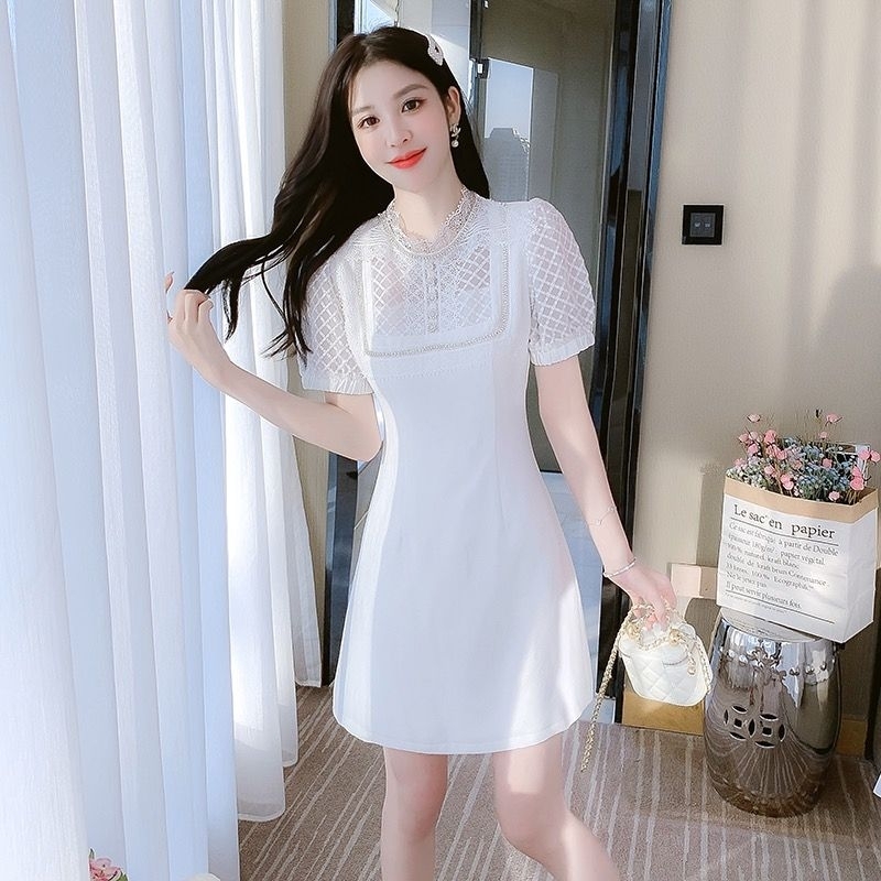 Dress White MiNi Kerah Blink Blink M487