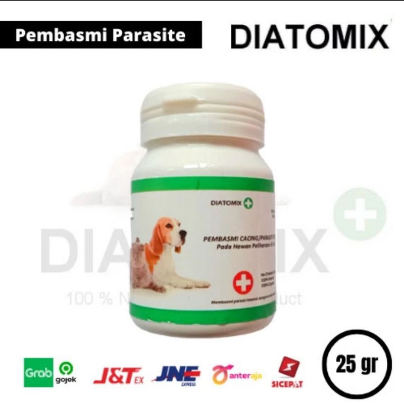 diatomix obat cacing 25 gr - diatomix pembasmi cacing - kucing dan anjing