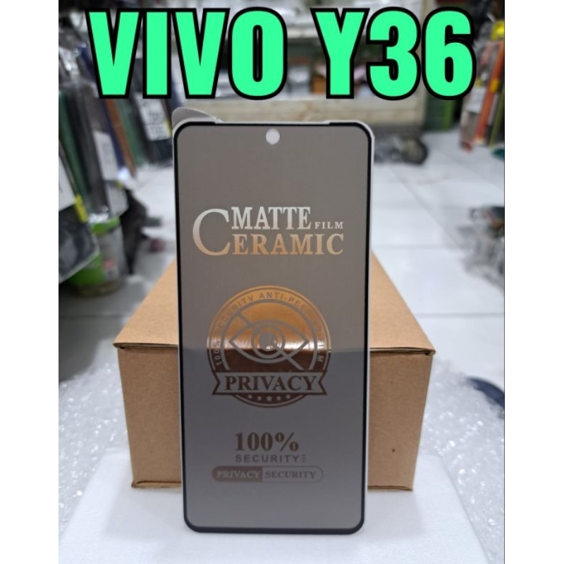 Tg Anti Gores Vivo Y36 Tempered Glass Spy Matte Film Ceramic 100% Security Anti-Peeping Film Privacy Security Privacy Security Anti-Spy Tempered Glass Physical Rein Forcement Technology No Broken Edge Anti Pecah Tempered Glass Screen Protector Tg Vivo Y36